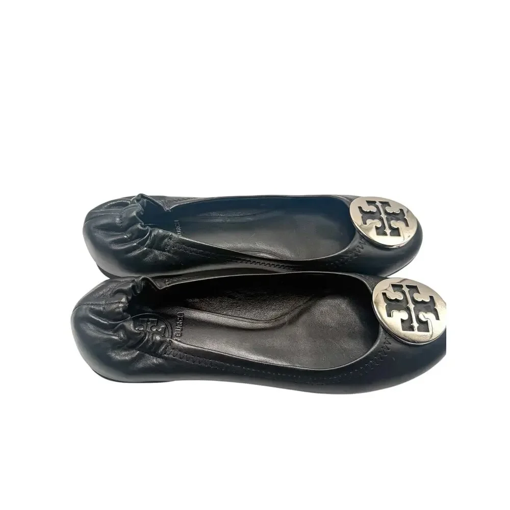 Tory Burch black leather Reva ballet flats size 6